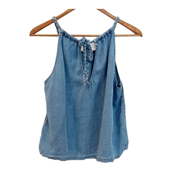 Joie Braided Tie Chambray Halter Top NWT - Picture 4 of 6